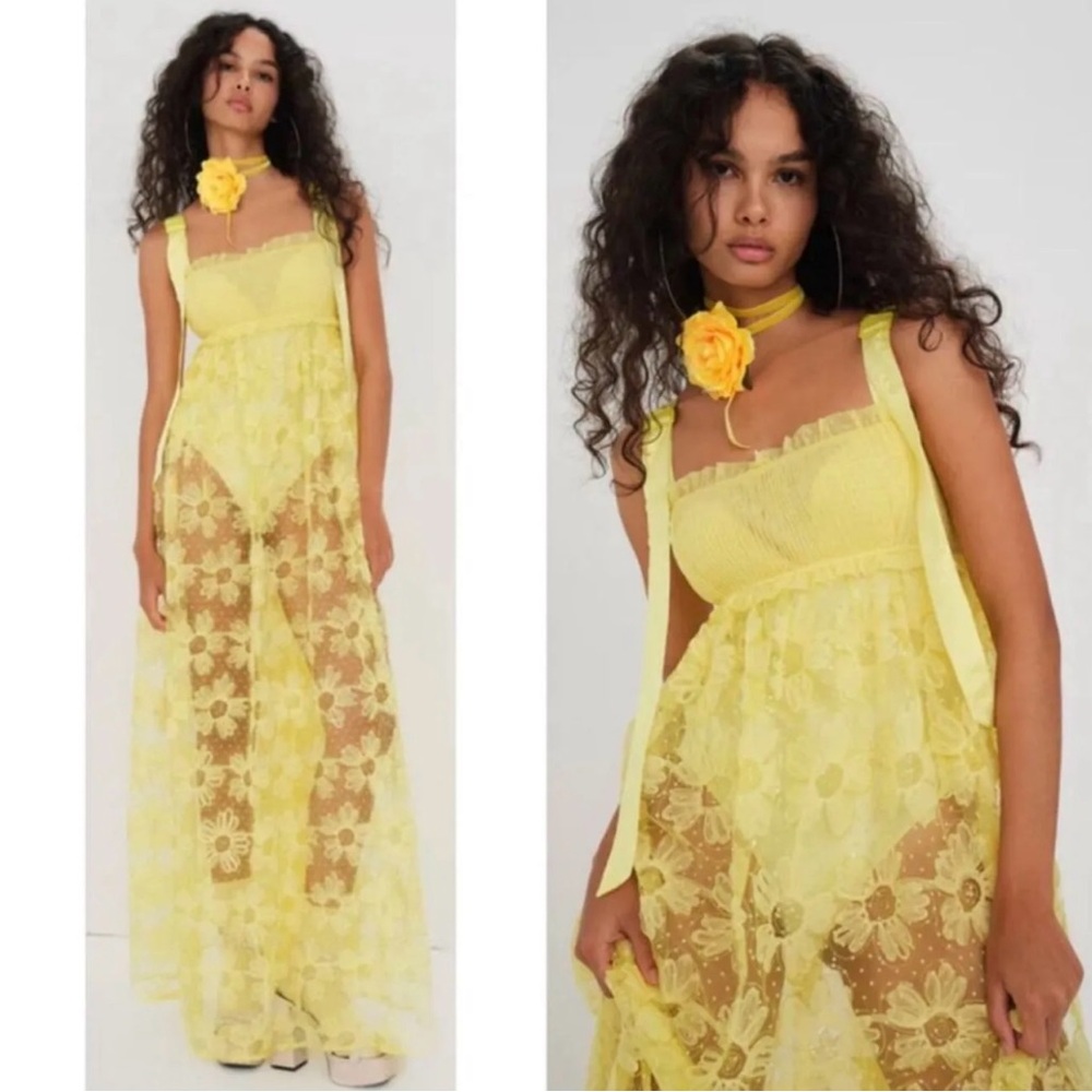 NWT FL&L Yellow Emma Maxi Dress